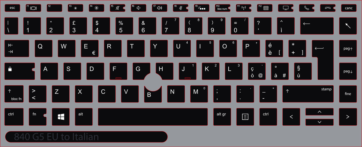 SticKeys for HP EliteBook 840 845 G5, G6, / 745 G6 / HP Studio x360 G5