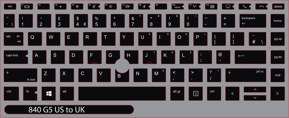 SticKeys for HP EliteBook 840 845 G5, G6, / 745 G6 / HP Studio x360 G5