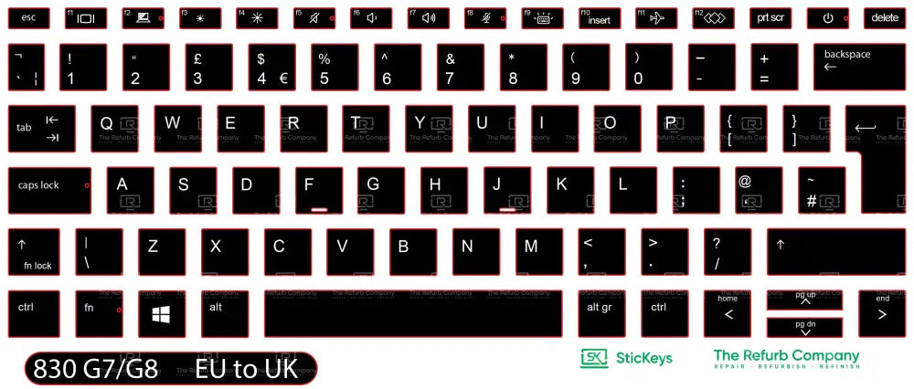 SticKeys® for HP Elitebook 830 G7, G8 / HP Pro X360 435 G10 / HP x360 830 G7/G8