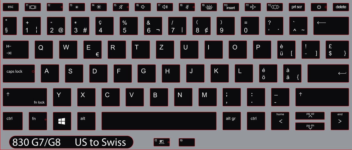 SticKeys for HP EliteBook 830 G7, G8, x360 830 G7/G8, 430 G8, 630 G7/G8/G10