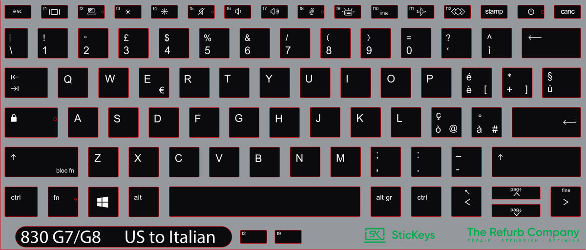 SticKeys for HP EliteBook 830 G7, G8, x360 830 G7/G8, 430 G8, 630 G7/G8/G10