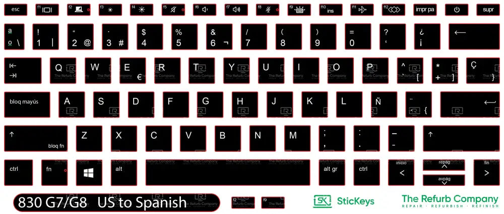 SticKeys® for HP Elitebook 830 G7, G8 / HP Pro X360 435 G10 / HP x360 830 G7/G8