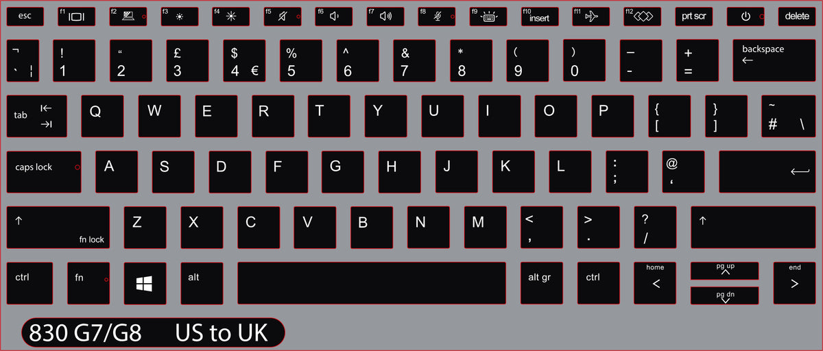 SticKeys for HP EliteBook 830 G7, G8, x360 830 G7/G8, 430 G8, 630 G7/G8/G10
