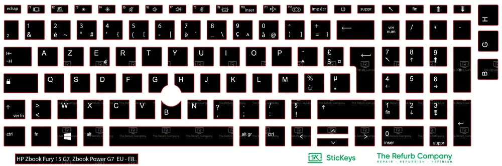 SticKeys® for HP Zbook Fury 15 G7 / ZBook Power G7, G8