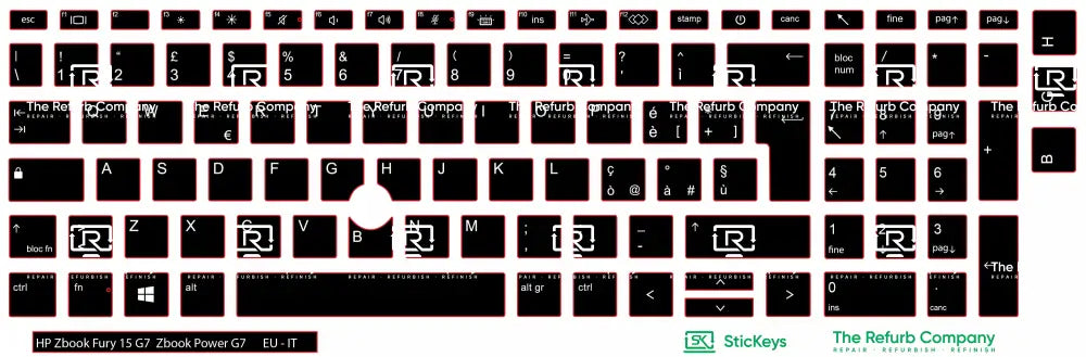 SticKeys® for HP Zbook Fury 15 G7 / ZBook Power G7, G8