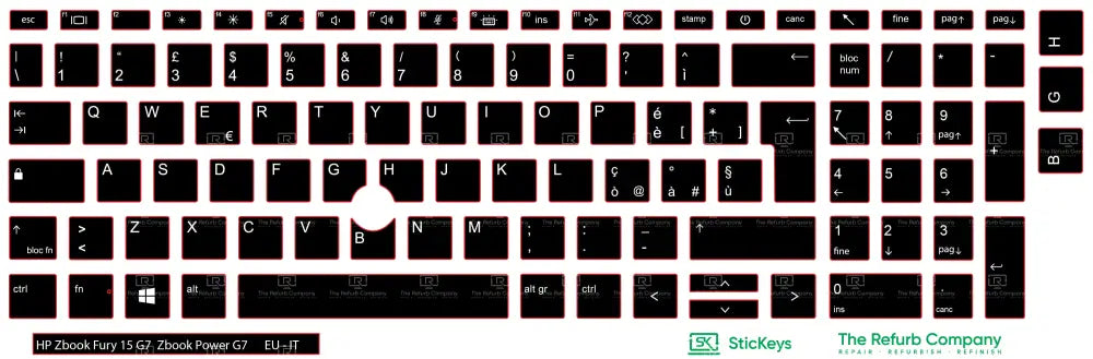 SticKeys® for HP Zbook Fury 15 G7 / ZBook Power G7, G8