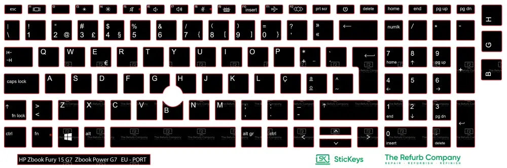 SticKeys® for HP Zbook Fury 15 G7 / ZBook Power G7, G8