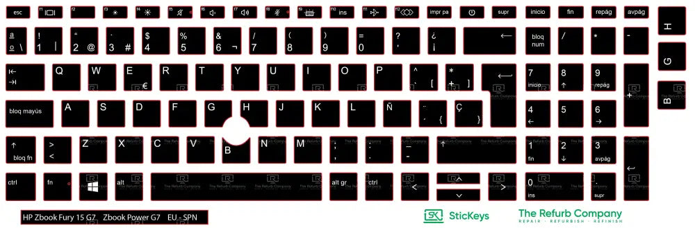 SticKeys® for HP Zbook Fury 15 G7 / ZBook Power G7, G8