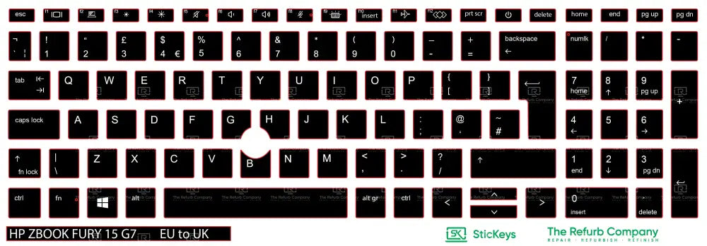 SticKeys® for HP Zbook Fury 15 G7 / ZBook Power G7, G8