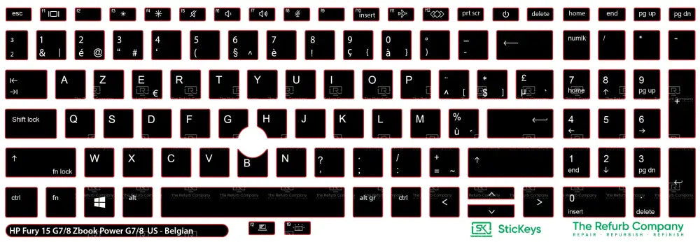 SticKeys® for HP Zbook Fury 15 G7 / ZBook Power G7, G8