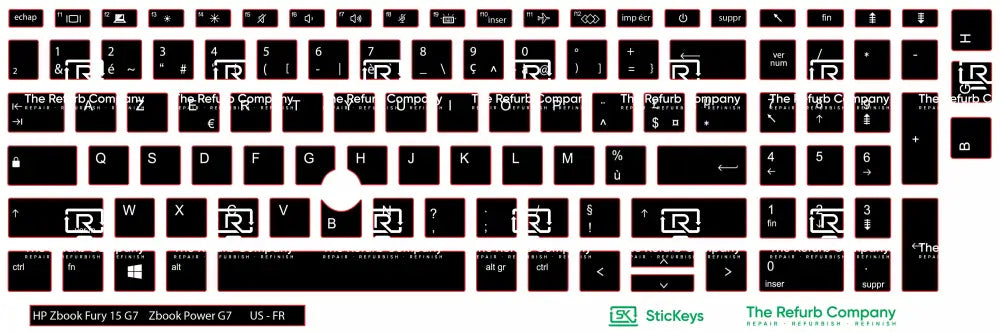 SticKeys® for HP Zbook Fury 15 G7 / ZBook Power G7, G8