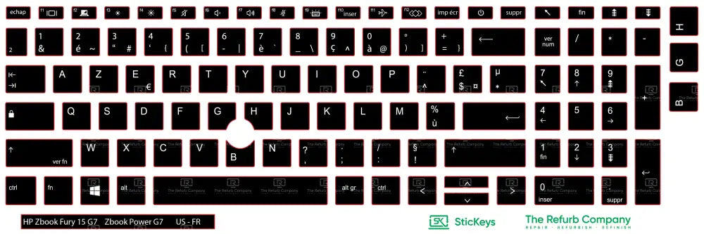 SticKeys® for HP Zbook Fury 15 G7 / ZBook Power G7, G8