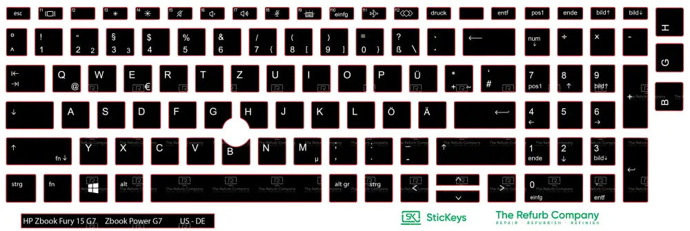 SticKeys® for HP Zbook Fury 15 G7 / ZBook Power G7, G8
