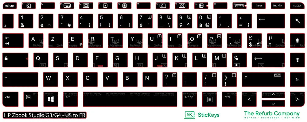 SticKeys® for HP Zbook Studio G3, G4