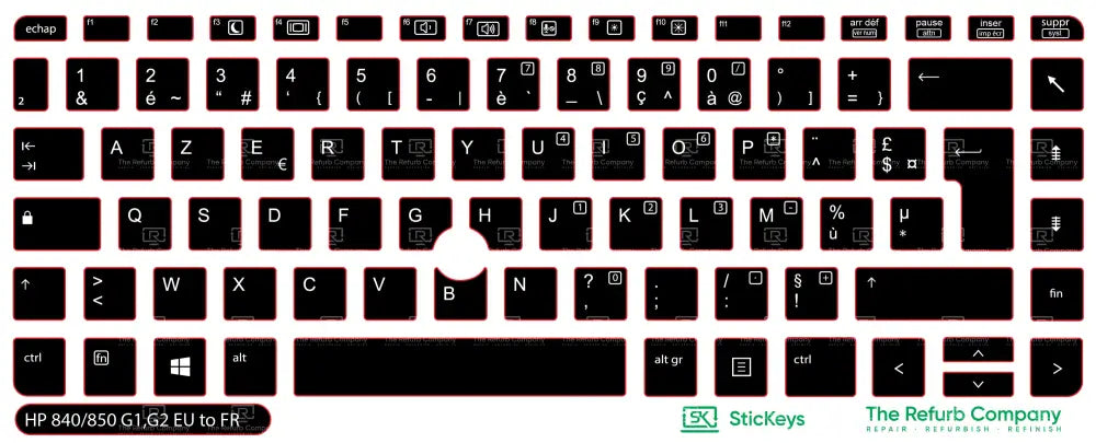 SticKeys® for HP Elitebook 840 G1, G2 / 850 G1, G2 / 640 G1, G2