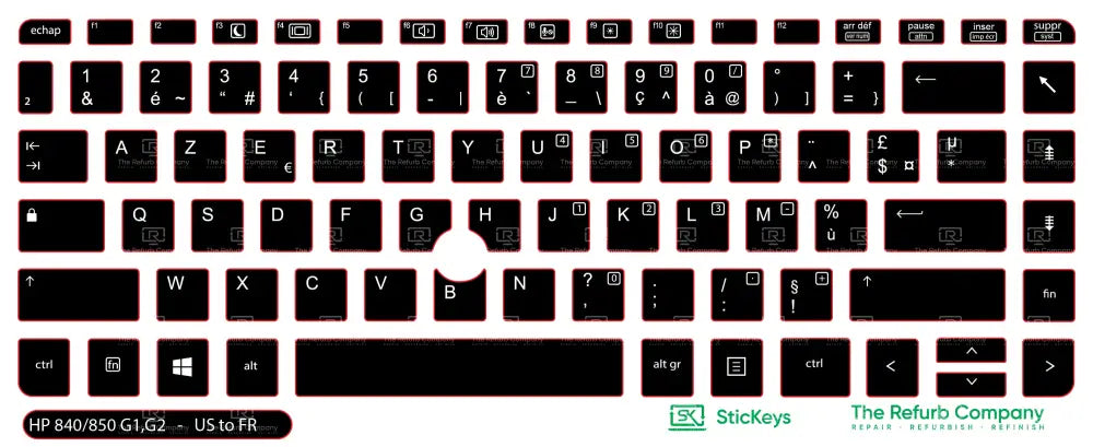 SticKeys® for HP Elitebook 840 G1, G2 / 850 G1, G2 / 640 G1, G2