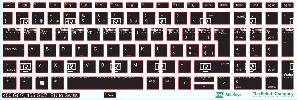 SticKeys® for HP Probook 450 G6, G7 / 455 G6