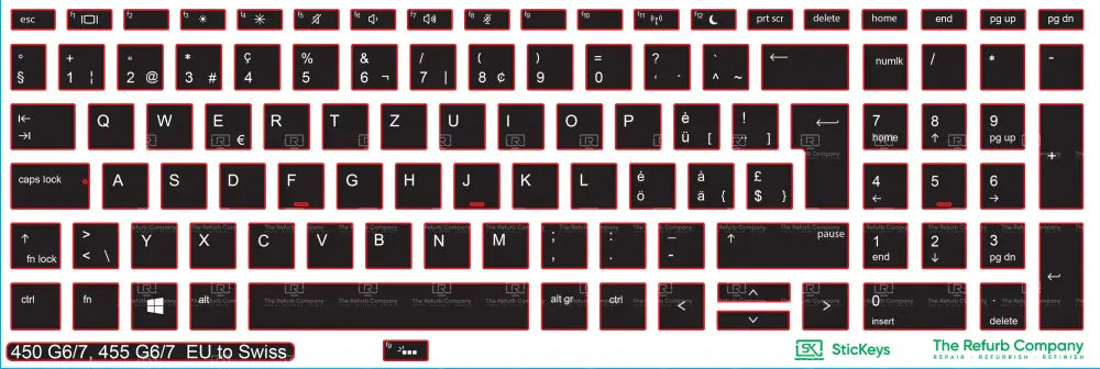 SticKeys® for HP Probook 450 G6, G7 / 455 G6