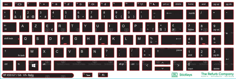SticKeys® for HP Probook 450 G6, G7 / 455 G6