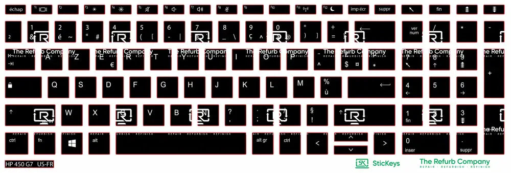 SticKeys® for HP Probook 450 G6, G7 / 455 G6