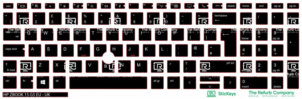 SticKeys® for HP Zbook 15 G5, G6 /  17 G5, G6