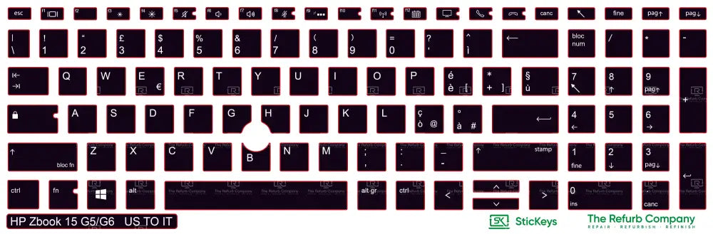 SticKeys® for HP Zbook 15 G5, G6 / 17 G5, G6