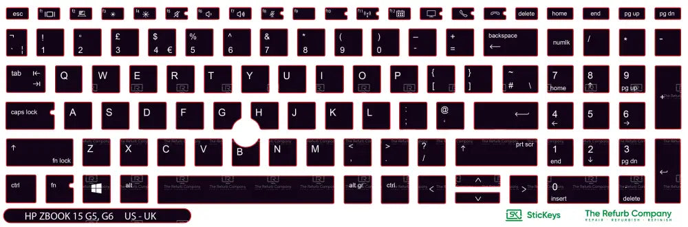 SticKeys® for HP Zbook 15 G5, G6 / 17 G5, G6