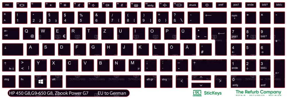 SticKeys® for HP Probook 450 G8, G9, G10 / 650 G8, G9 / HP Zbook Power G7