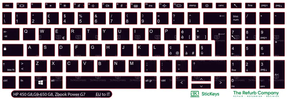 SticKeys® for HP Probook 450 G8, G9, G10 / 650 G8, G9 / HP Zbook Power G7