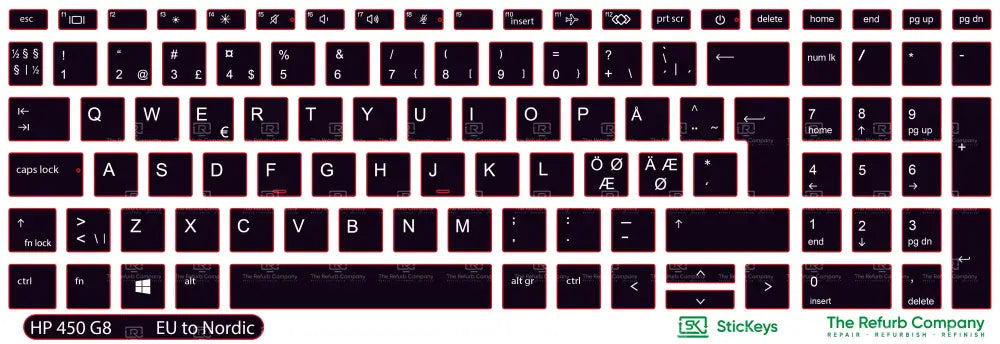 SticKeys® for HP Probook 450 G8, G9, G10 / 650 G8, G9 / HP Zbook Power G7