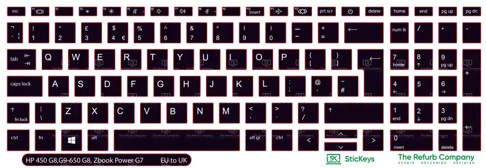 SticKeys® for HP Probook 450 G8, G9, G10 / 650 G8, G9 / HP Zbook Power G7