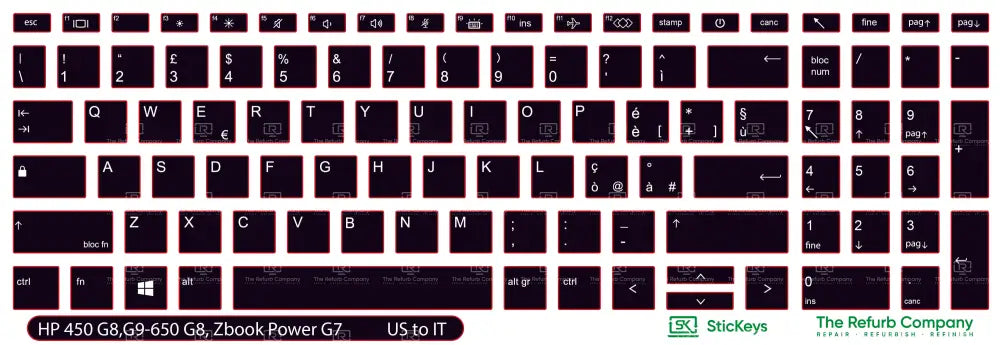 SticKeys® for HP Probook 450 G8, G9, G10 / 650 G8, G9 / HP Zbook Power G7