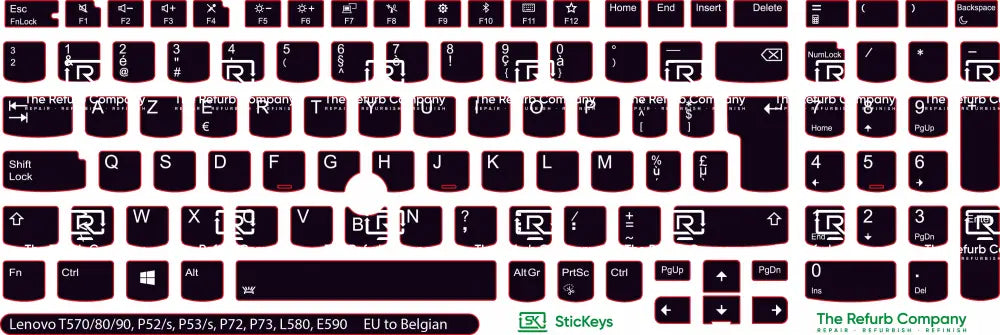 SticKeys® for Lenovo Thinkpad P52, P52s / P53, P53S / P72 / P73 / T570 / T580 / T590