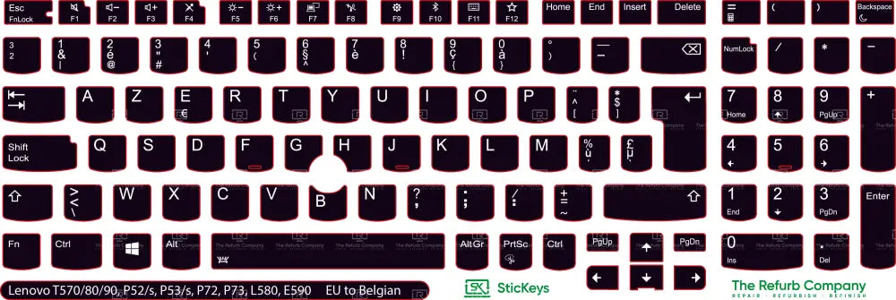 SticKeys® for Lenovo Thinkpad P52, P52s / P53, P53S / P72 / P73 / T570 / T580 / T590