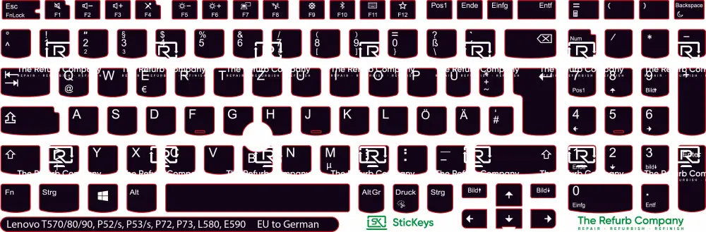 SticKeys® for Lenovo Thinkpad P52, P52s / P53, P53S / P72 / P73 / T570 / T580 / T590