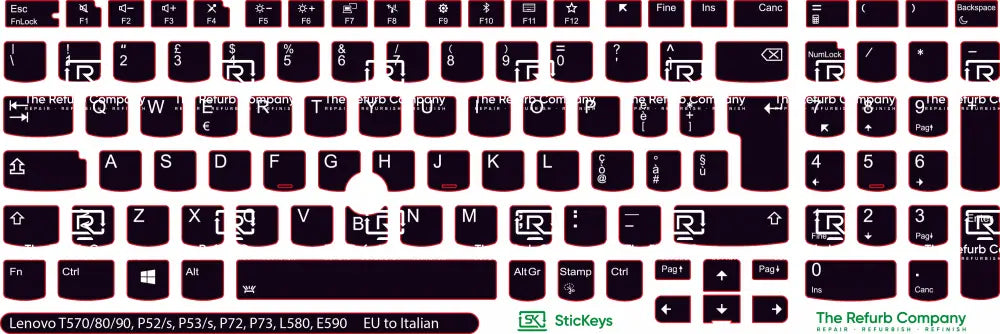 SticKeys® for Lenovo Thinkpad P52, P52s / P53, P53S / P72 / P73 / T570 / T580 / T590