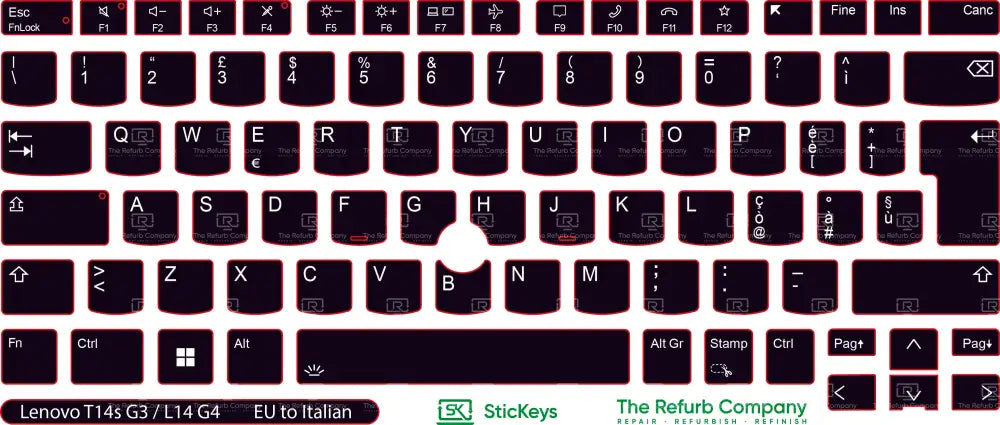 SticKeys® for Lenovo Thinkpad T14 G3, G4 / T14S G3, G4 / L14 G3, G4 / P14S G3
