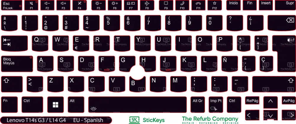 SticKeys® for Lenovo Thinkpad T14 G3, G4 / T14S G3, G4 / L14 G3, G4 / P14S G3