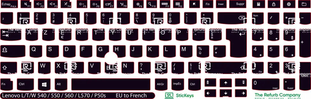 SticKeys® for Lenovo Thinkpad L570 / P50s / T540 / T550 / T560