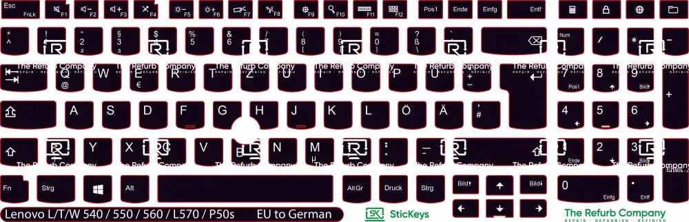 SticKeys® for Lenovo Thinkpad L570 / P50s / T540 / T550 / T560