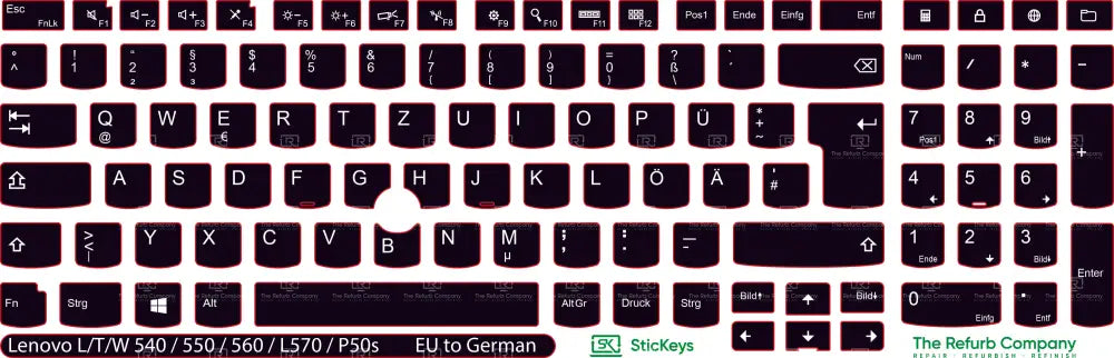 SticKeys® for Lenovo Thinkpad L570 / P50s / T540 / T550 / T560