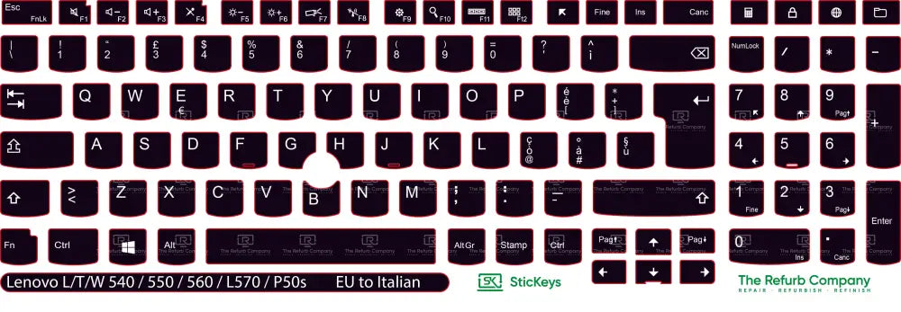 SticKeys® for Lenovo Thinkpad L570 / P50s / T540 / T550 / T560