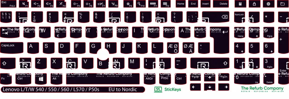SticKeys® for Lenovo Thinkpad L570 / P50s / T540 / T550 / T560