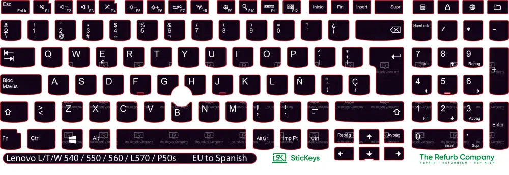 SticKeys® for Lenovo Thinkpad L570 / P50s / T540 / T550 / T560