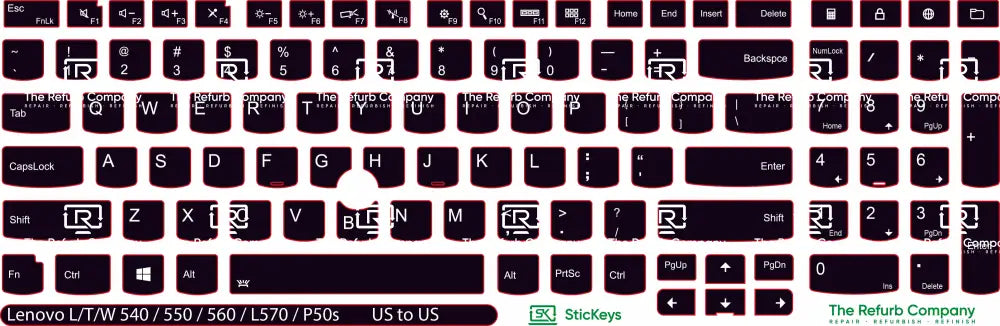 SticKeys® for Lenovo Thinkpad L570 / P50s / T540 / T550 / T560