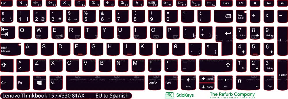 SticKeys® for Lenovo Thinkbook 15, V330 81AX