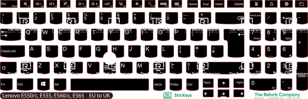 SticKeys® for Lenovo Thinkpad E550 / E555 / E560 / E560c / E550c / E565