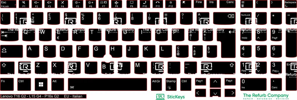 SticKeys® for Lenovo Thinkpad L15 G4, T16 G2, P16s G2