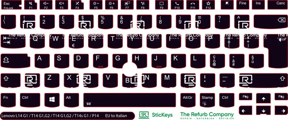SticKeys® for Lenovo Thinkpad L14/P14/T14 G1/G2/T14s G1/E14 G3/P1 G3