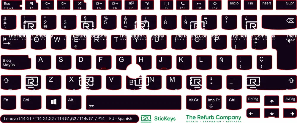 SticKeys® for Lenovo Thinkpad L14/P14/T14 G1/G2/T14s G1/E14 G3/P1 G3